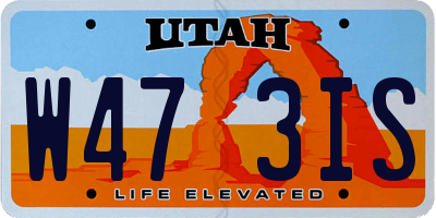 UT license plate W473IS