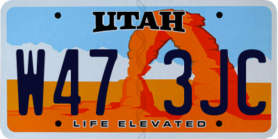 UT license plate W473JC