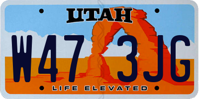 UT license plate W473JG