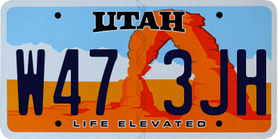 UT license plate W473JH