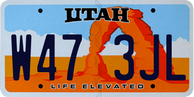 UT license plate W473JL