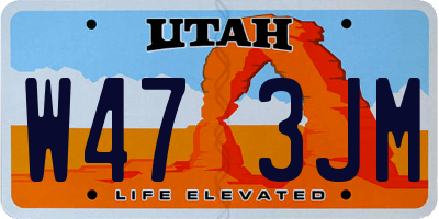 UT license plate W473JM