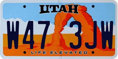 UT license plate W473JW