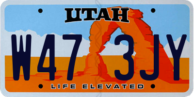 UT license plate W473JY