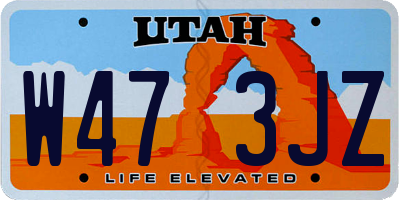 UT license plate W473JZ