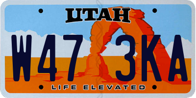 UT license plate W473KA