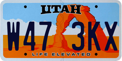 UT license plate W473KX