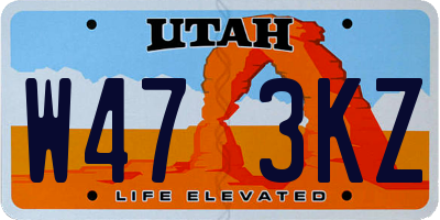 UT license plate W473KZ