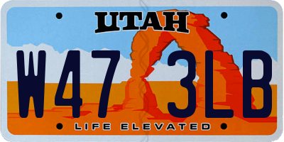 UT license plate W473LB