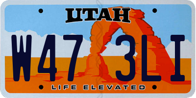 UT license plate W473LI