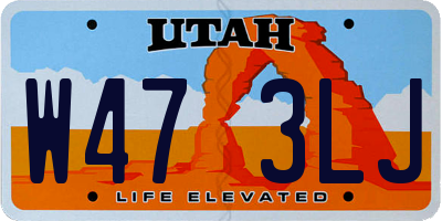 UT license plate W473LJ
