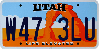UT license plate W473LU