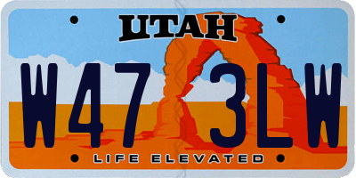 UT license plate W473LW