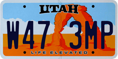UT license plate W473MP