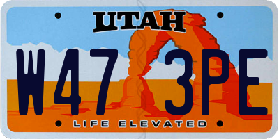 UT license plate W473PE