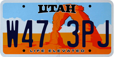 UT license plate W473PJ