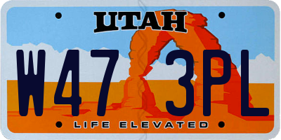 UT license plate W473PL