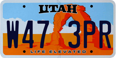 UT license plate W473PR