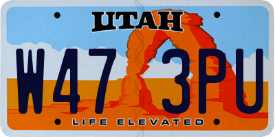 UT license plate W473PU