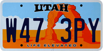 UT license plate W473PY