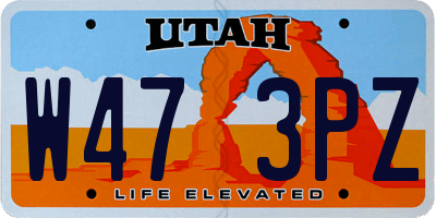 UT license plate W473PZ