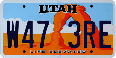 UT license plate W473RE