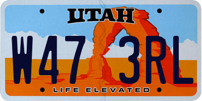 UT license plate W473RL