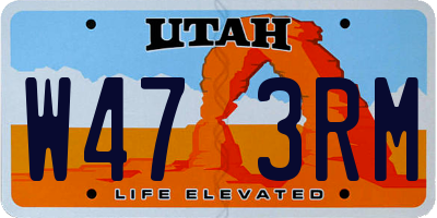 UT license plate W473RM