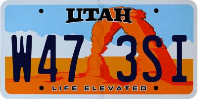 UT license plate W473SI