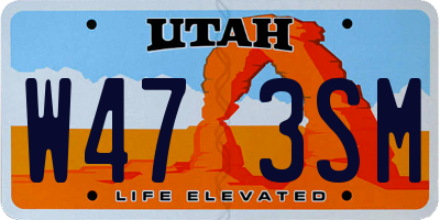 UT license plate W473SM