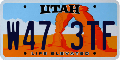 UT license plate W473TF