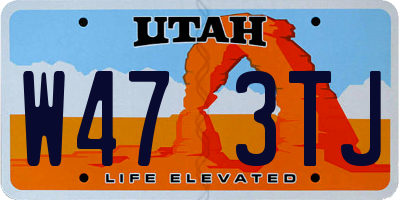 UT license plate W473TJ