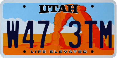 UT license plate W473TM