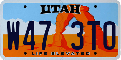 UT license plate W473TO