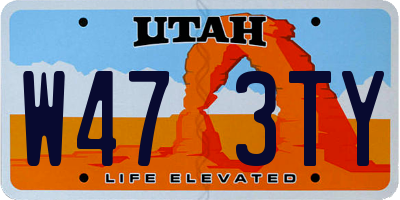 UT license plate W473TY