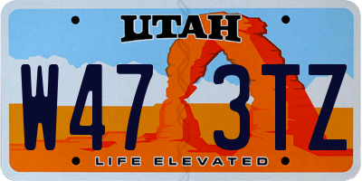 UT license plate W473TZ