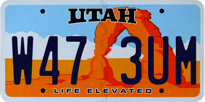 UT license plate W473UM
