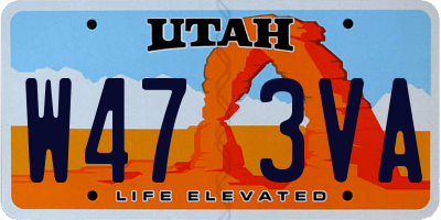 UT license plate W473VA