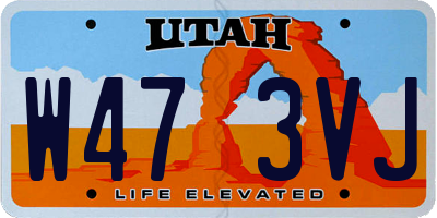 UT license plate W473VJ