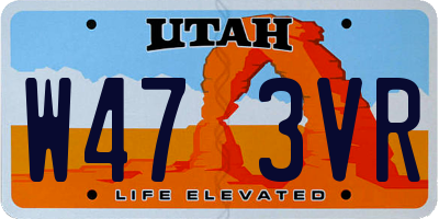 UT license plate W473VR