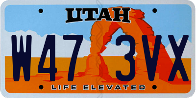 UT license plate W473VX