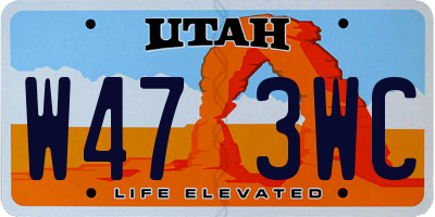 UT license plate W473WC