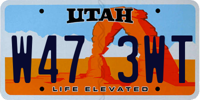 UT license plate W473WT