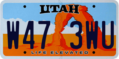 UT license plate W473WU