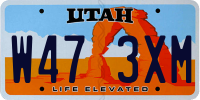 UT license plate W473XM