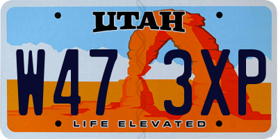UT license plate W473XP