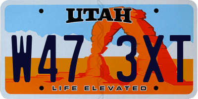 UT license plate W473XT