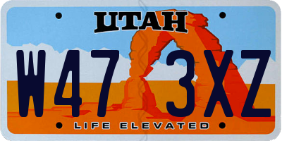 UT license plate W473XZ