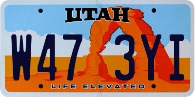 UT license plate W473YI