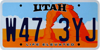 UT license plate W473YJ